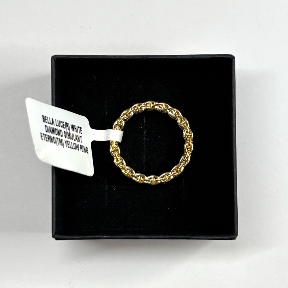 18k yellow gold-over-sterling eternity band ring - Picture 3 of 7
